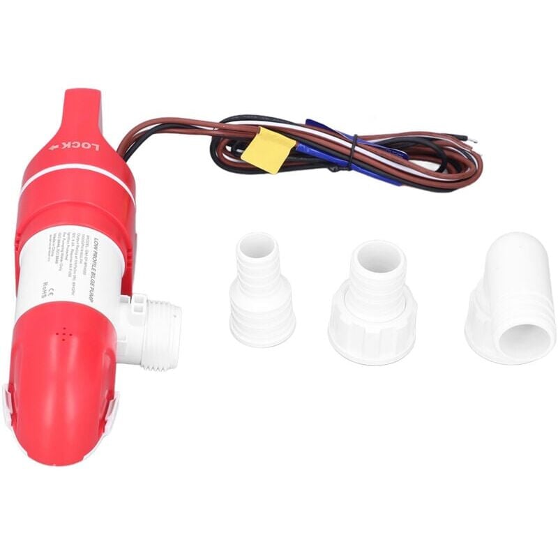 SNQ - Pompe de cale à profil bas 1100GPH/4160LPH électrique automatique en acier inoxydable DC12V 360 ° Rotation pour bateaux