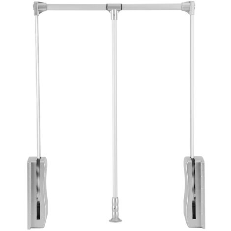 SJLERST Portemanteau  Support Rail de suspension pour vêtements de garde-robe, largeur réglable, levage/extraction, retour doux, gain de place