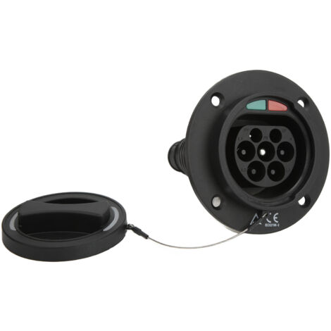 SJLERST Prise de Charge EV, Adaptateur de Charge EV de Type 2 250V 16/32A AC IP54 Prise de Charge EV étanche Universelle pour Type 2 IEC 62196