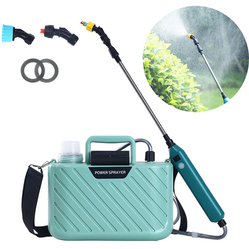 Sjlerst - Pulverisateur Electrique 5L, Pulverisateur de Jardin Electrique pour Plantes avec Lance Telescopique Rechargeable (Bleu Clair)