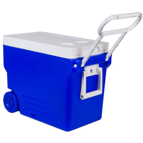 SJLERST Réfrigérateur pour camping-car 32 L, pour pique-nique, barbecue, plats à emporter (bleu sans table ni chaises)