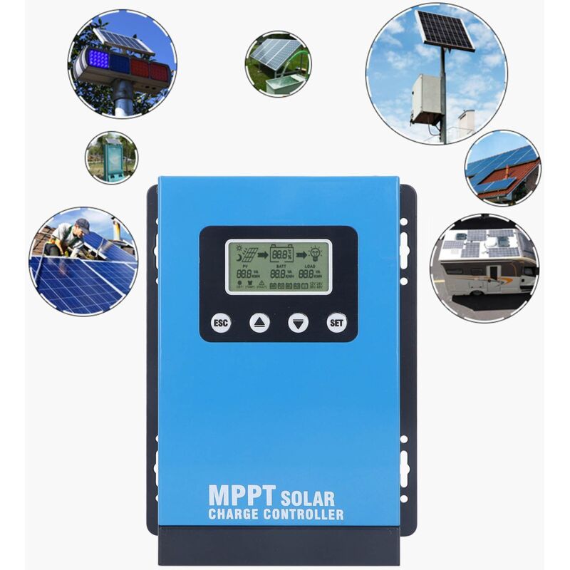 Régulateur de charge solaire mppt 40A 12 v 24 v 36 v 48 v Écran lcd Batterie Régulateur intelligent Max 180 v - Sjlerst