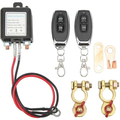 SJLERST Remote Battery Disconnect Switch, Autobatterie-Trennschalter Power Cut Off Kill Switch mit Fernbedienungs-Kupferanschluss für Automobile(2)