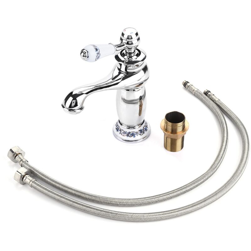 Sjlerst - Robinet de Lavabo Seule Poignée Robinet Mitigeur Eau Chaude/Froide, pour Salle de Bain et Cuisine(Chromed)