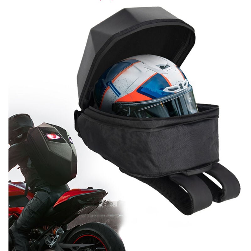 Sac à Dos avec Yeux led, Sac à Dos de Moto étanche 3D Coque Rigide app écran Couleur Programmable Sac à Dos de Moto Sac à Dos D'équitation - Sjlerst