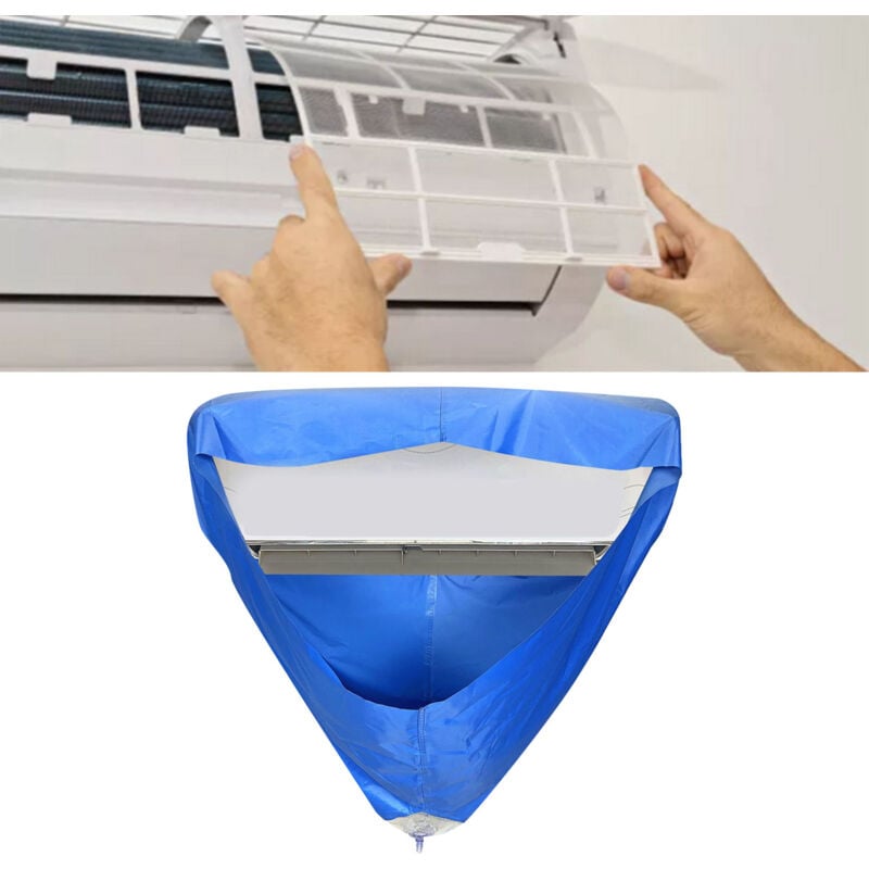 Sac à Laver du Conditionneur, Sac de Nettoyage de Climatisation Fixation Murale étanche à la PoussièRe Lavage Sac de Protection Propre Housse de