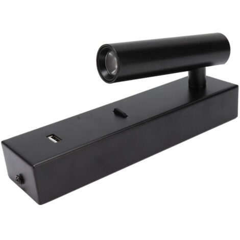 SJLERST Schlichte und elegante LED-Wandleseleuchte mit Schalter und USB-Anschluss für den Innenbereich (Schlafzimmer, 100–240 V)