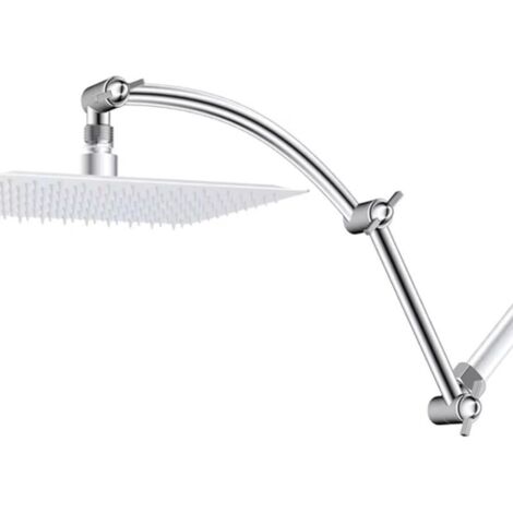 SJLERST Shower Arm, Stainless Steel Shower Extension Accessories for Shower Arms Extension Tube Curved Arm Extension Shower Arm (Silver)