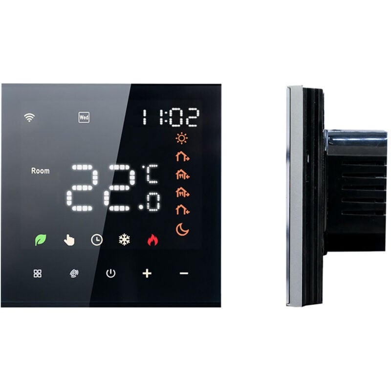 Sjlerst - Smart WiFi Thermostat, Voice Control, 3A Digital Programmable lcd Touch Screen Floor Heating Thermostat