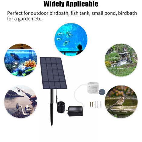 SJLERST Solar-Teichbelüfter, 2-W-Solar-Sauerstoffpumpe mit Stecker, Solar-Teichpumpe, Aquariumbelüfter, Angelbelüfter mit Ausströmerschlauch