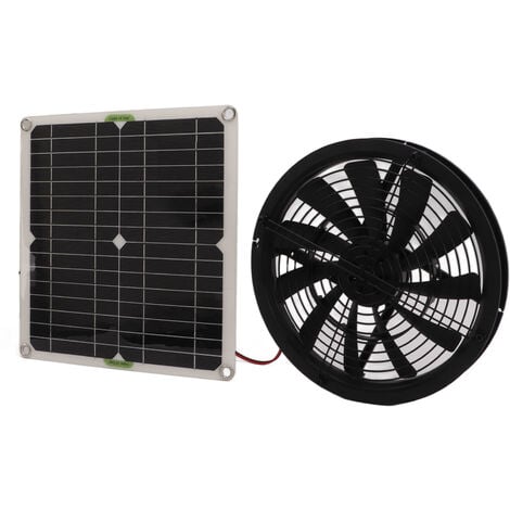 SJLERST Solarpanel-Lüfter 100 W Solarpanel-betriebener Lüfter 10-Zoll-Durchmesser Ventilator für Wohnmobile, Yachten, Gewächshäuser, Badezimmer Andere Fahrzeuge