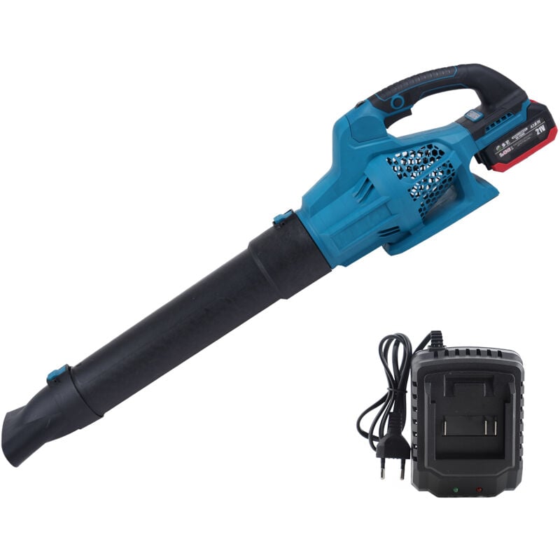 Sjlerst - Souffleur de feuilles électrique à batterie, 17 000 tr/min, 6 vitesses variables avec bouton de verrouillage pour l'élimination de la