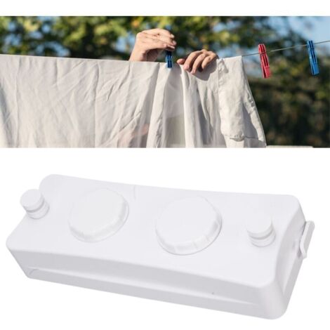 SJLERST Stendibiancheria retrattile in alluminio per interni, ideale per balconi (bianco)