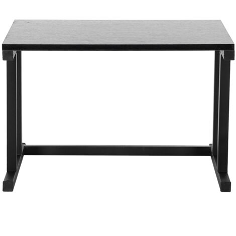SJLERST Support de four à micro-ondes en bois, 2 couches, supports de rangement, armoire de cuisine, étagère de comptoir (noir)