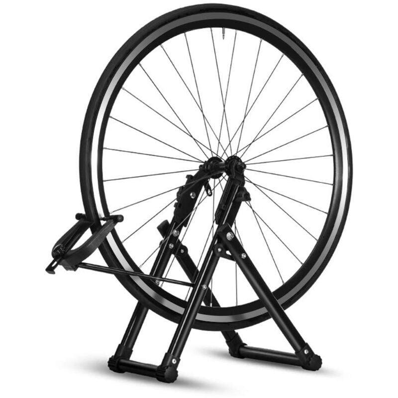Sjlerst - Support de Réglage de Vélo, Pliable Centreur de Roue de Vélo Robuste en Alliage d'Aluminium Stand Adaptées aux Pneus de 16 à 29 Pouces