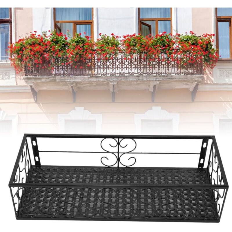 Sjlerst - Support suspendu balcon fer forgé 50x25x12cm pour pots