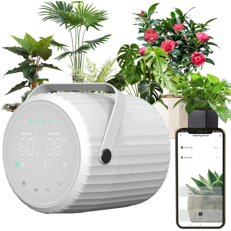 Système d'arrosage automatique intelligent pour 5+ plantes en pot, arrosage des plantes app contrôle de l'assistant vocal minuterie programmable Kit