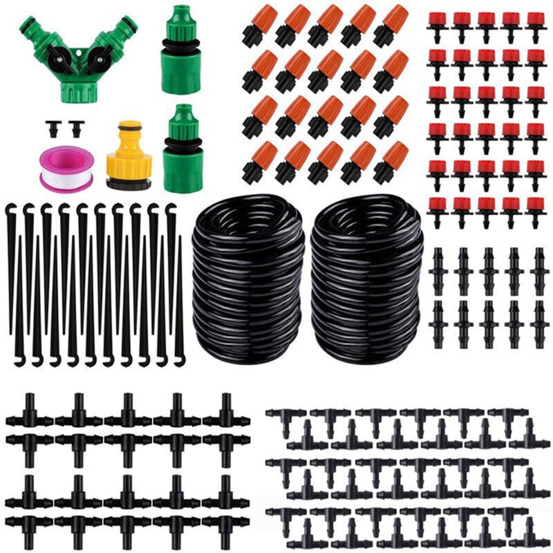 Sjlerst - Système d'irrigation de Jardin, kit d'irrigation Goutte à Goutte de 20 m, kit de Buses d'irrigation Goutte à Goutte à Goutte pour Plantes