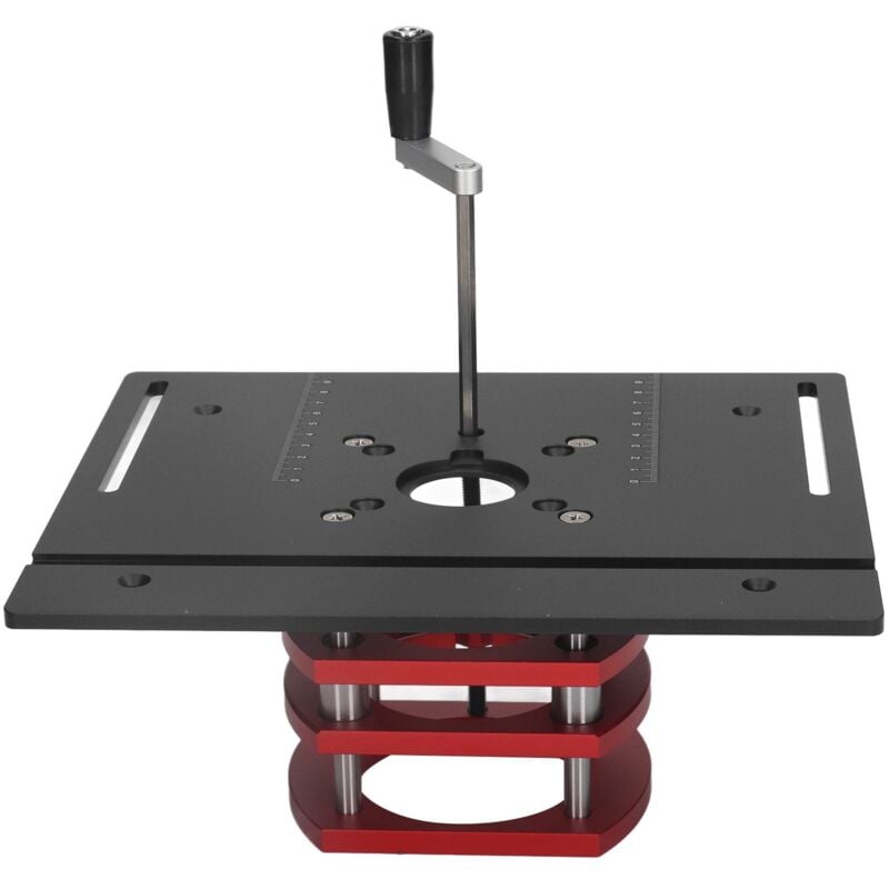 SJLERST Table de Routeur pour le Travail du Bois, Plaque D'insertion, Base de Levage, Kit de Système de Levage Manuel, Base de Levage de Routeur de