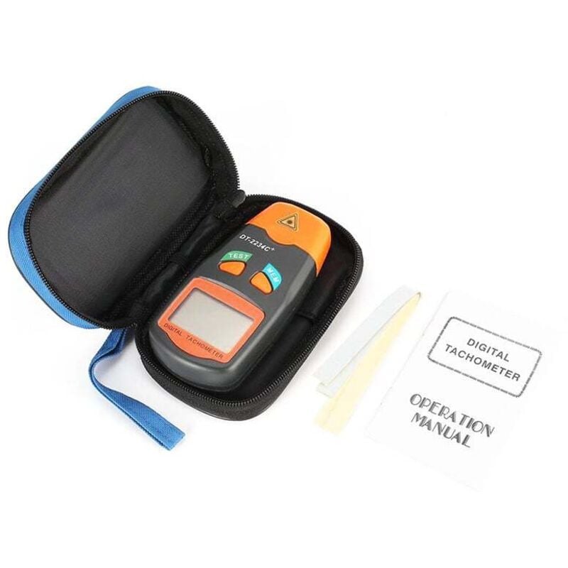 Sjlerst - Tachymètre Numérique, Tachymètre Laser sans Contact 2,5-99999 TR/Min Mesure De La Jauge De Vitesse De Rotation avec Bande Réfléchissante