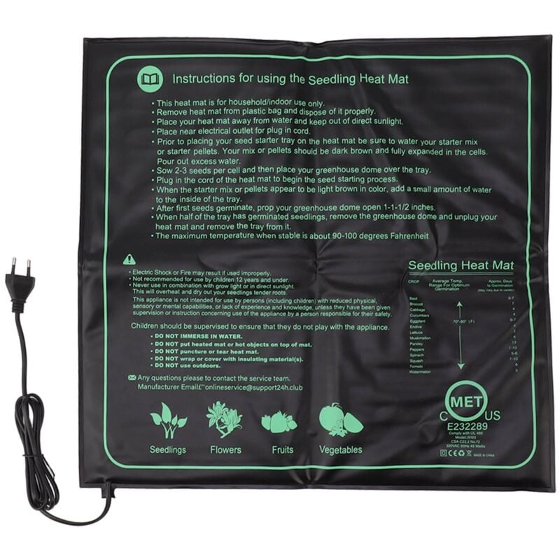 Sjlerst - Tapis Chauffant pour Semis, pour Plantes D'intérieur, Semis, Culture Hydroponique, Germination