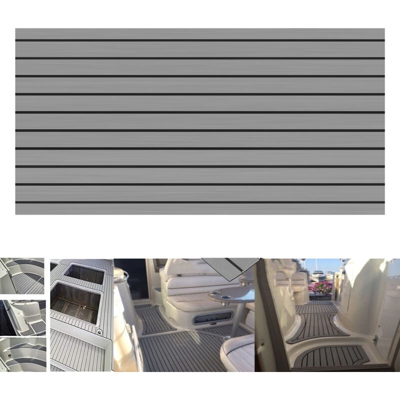 Tapis de sol en mousse eva pour bateau (240 x 90 cm), en teck synthétique pour bateau - Sjlerst