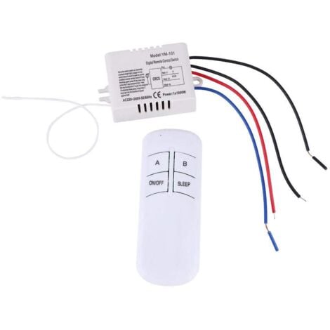 SJLERST Télécommande sans fil Interrupteur, Interrupteurs et variateurs d'intensité Interrupteurs variateurs d'intensité Lampe Lumière Interrupteur De Commande Numérique Récepteur Émetteur 220V