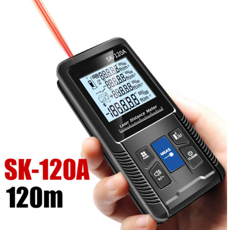 SJLERST Télémètre laser intelligent numérique avec modes de mesure de surface et de volume continu, formule de Pythagore, fonction réglable, étanchéité IP54