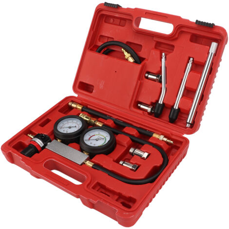 SJLERST Testeur de Fuite de Cylindre, Extension de Fil Profond Détecteur de Testeur de Pression de Cylindre Antidérapant 0-100 PSI Universel pour Moteur à Essence