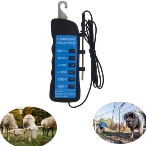 SJLERST Testeur de tension, testeur de tension sans contact 10000V, testeur de clôture électrique à pince de poche pour test de tension de clôture électrique de ferme testeur électrique étanche
