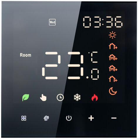 SJLERST Thermostat intelligent, 16A Thermostat programmable numérique à écran tactile LCD, Thermostat intelligent numérique mural pour chauffage électrique