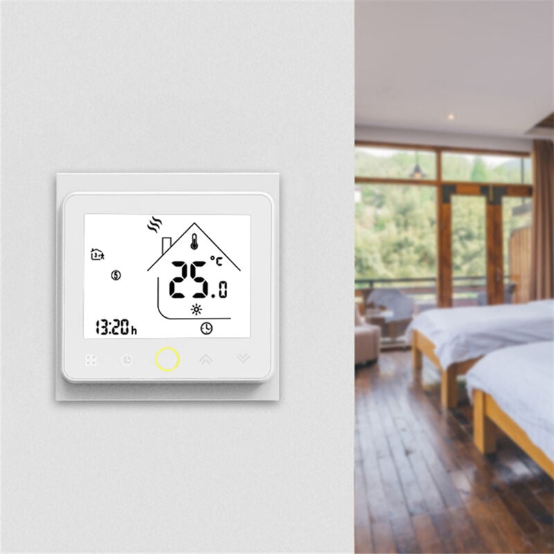 Sjlerst - Thermostat intelligent, contrôleur de température Intellight, chauffage au sol à eau 5A pour la maison sans Wi-Fi (blanc)