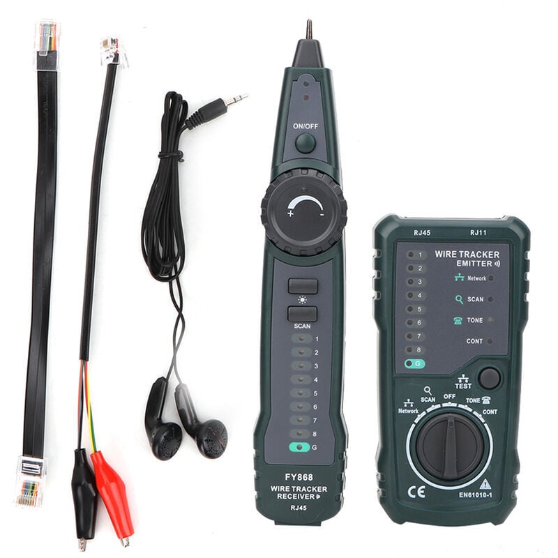 SNQ - Traqueur de Fil Multifonctionnel, Testeur de Câble de Réseau Téléphonique FY868 RJ45 RJ11 Kit de Traqueur de Fil de Réseau Local Localisateur