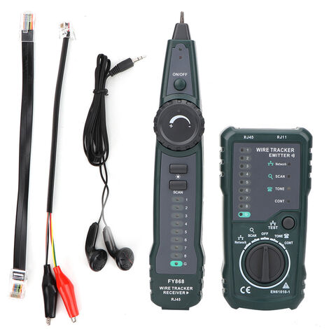 SJLERST Traqueur de Fil Multifonctionnel, Testeur de Câble de Réseau Téléphonique FY868 RJ45 RJ11 Kit de Traqueur de Fil de Réseau Local Localisateur de Ligne