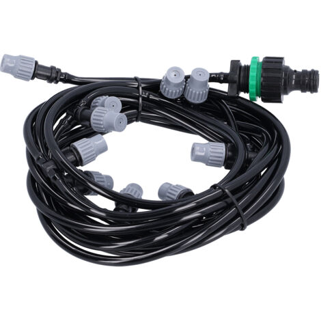 SJLERST Tuyau d'Irrigation de 10m / 32.8ft 4/7 avec 10 Buses de Brumisation pour Système d'Arrosage de Jardin, Serre et Terrasse