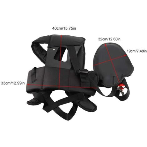 SJLERST Universal-Doppelgurt für Freischneider/Rasentrimmer, Schultergurt mit Nylongürtel, doppeltes Schulterpolster zur Sicherung des Trimmers (Schwarz)