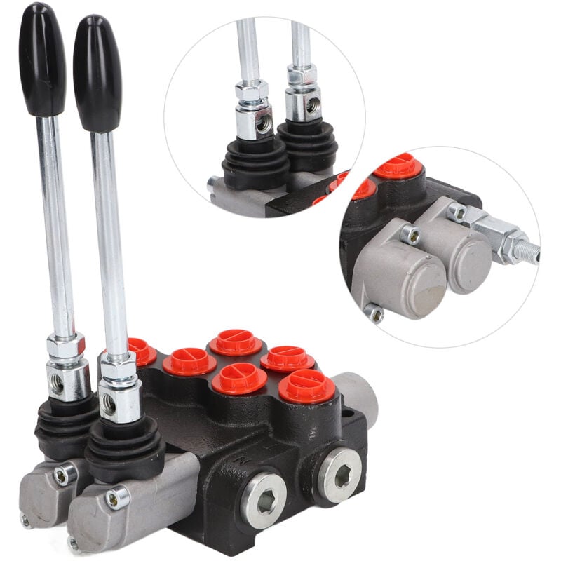 Sjlerst - Vanne de Commande Hydraulique P40-2OT, 2 Bobines de Rappel à Ressort, Vanne Hydraulique à Double Effet, Ligne D'huile Parallèle pour