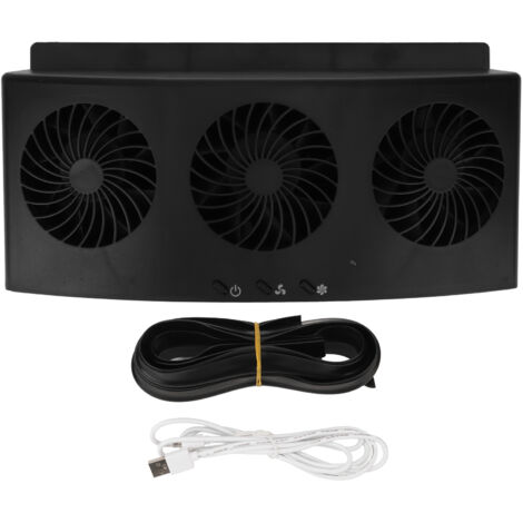 SJLERST Ventilateur d'échappement de voiture 4000 tr/min, 3 ventilateurs, 2 niveaux, faible bruit, bonne Dissipation de la chaleur, radiateur de voiture alimenté par USB, pour toutes les voitures