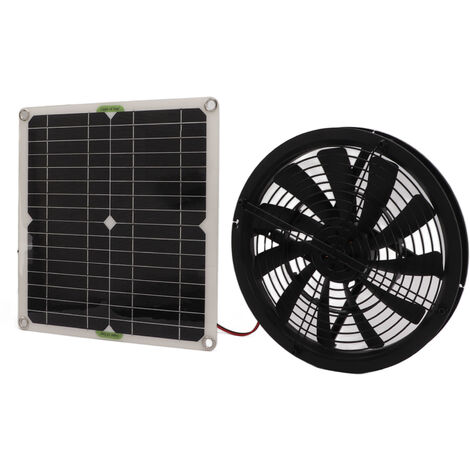 Sjlerst – Ventilateur d'extraction solaire 100W – Installation facile pour serres et salles de bain – Coque en ABS – Énergie renouvelable