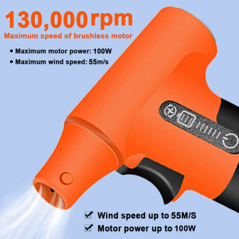 SJLERST Ventilatore portatile con motore brushless, potente ventilatore turbo da 130.000 giri/min, soffiatore ad aria compressa con porta di ricarica Type-C, strumento per la pulizia della tastiera