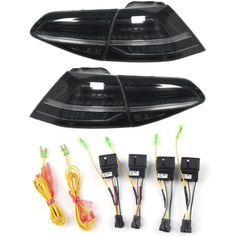 SJLERST VLAND R-Look Feux arrière dynamiques Full LED Lentille fumée adaptée pour MK7/7.5 GTD R 2013-2020