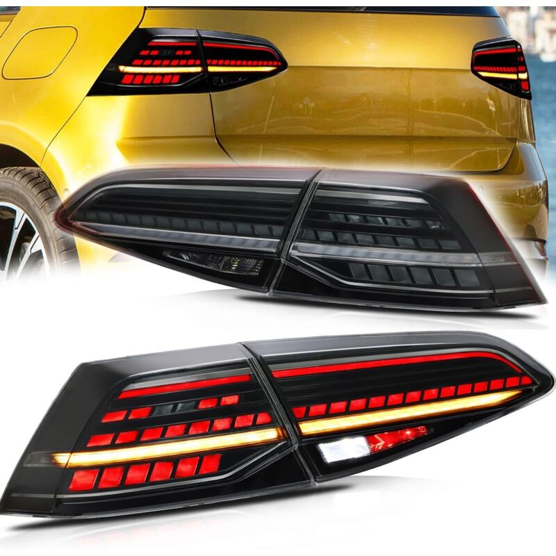Sjlerst - vland R-Look Feux arrière dynamiques Full led Lentille fumée adaptée pour MK7/7.5 gtd r 2013-2020