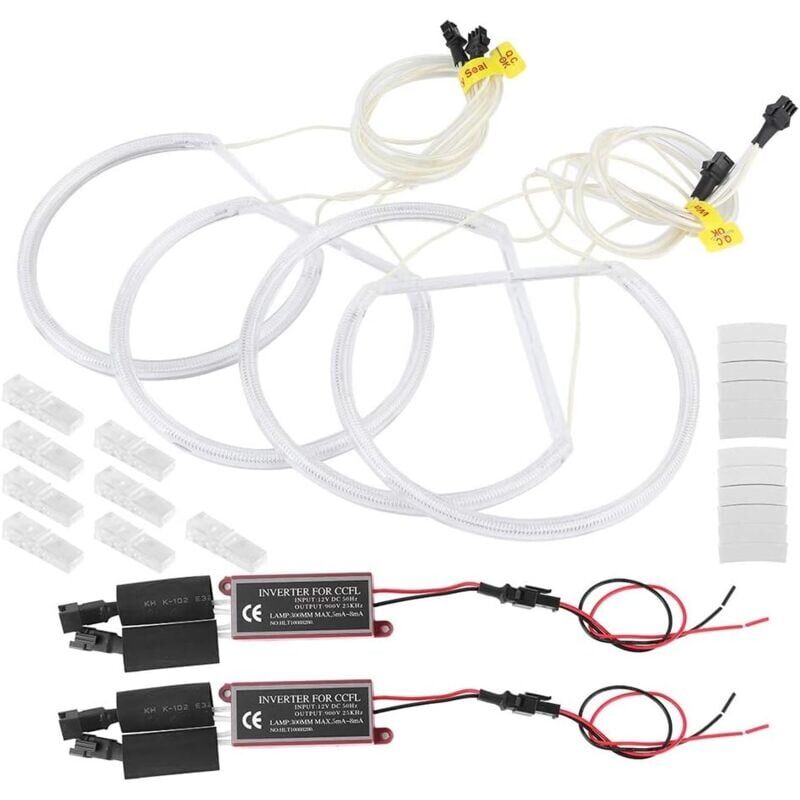 SNQ - Voiture Angel Eyes Lights Set Blanc ccfl Angel Eyes Halo Anneaux Lampe Lumineuse Haute Luminosité Fit pour E46