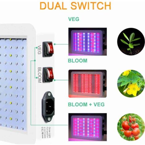 SJLERST Vollspektrum-Pflanzenlampe, 1000-W-LED-Pflanzenlampenpanel mit 216 LEDs, UV- und IR-Pflanzenlampe, Gartenbaulampe für Gewächshäuser und Zimmerpflanzen, Gemüse und Blumen