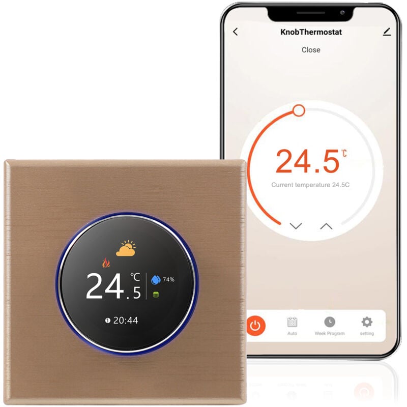 Sjlerst - WiFi Smart Thermostat Design Ultra Mince, Affichage tft, Contrôle Vocal, Programmation de Semaine Facile pour la Télécommande de
