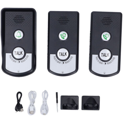 SJLERST Wireless Intercom Doorbell 1500 Meters 2 Charging Methods Intercom for Home Security