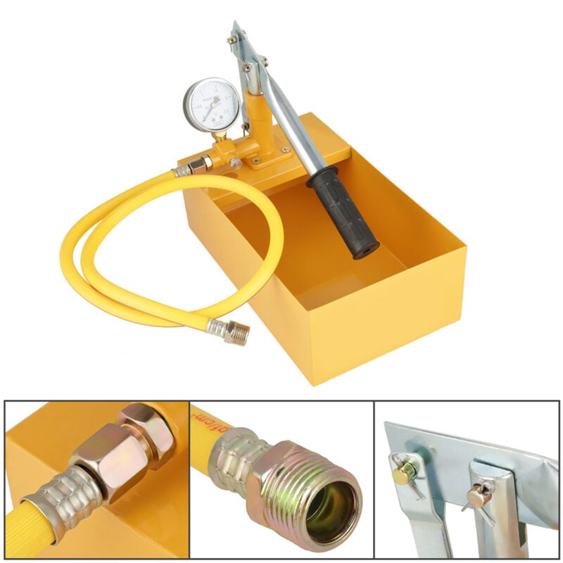 SJLERSTTest de la pompe, outil de testeur de canalisation de la pompe de test de pression hydraulique hydraulique 2.5Mpa 25KG avec grand cadran pour