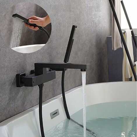 Robinet de cuisine noir en cuivre cascade mitigeur chaud froid robinet de  baignoire continental : : Bricolage