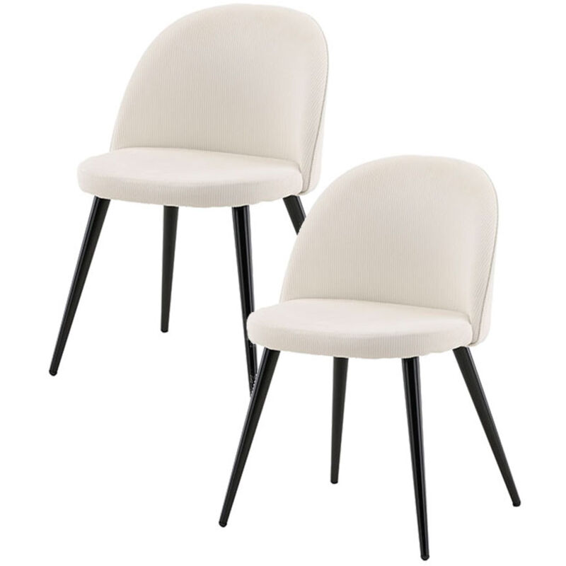 Ebuy24 - Skagen chaise de salle à manger velours côtelé beige,noir.