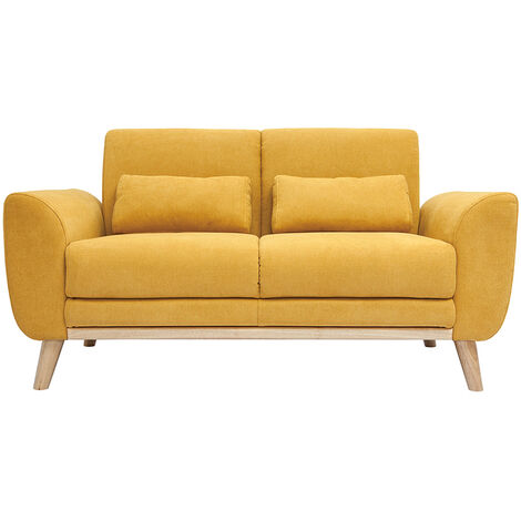 Skandinavisches 2-Sitzer-Sofa in gelb Samt EKTOR